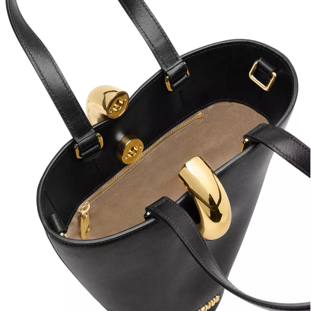 The Small Bambola Asymmetric Bucket Bag Black