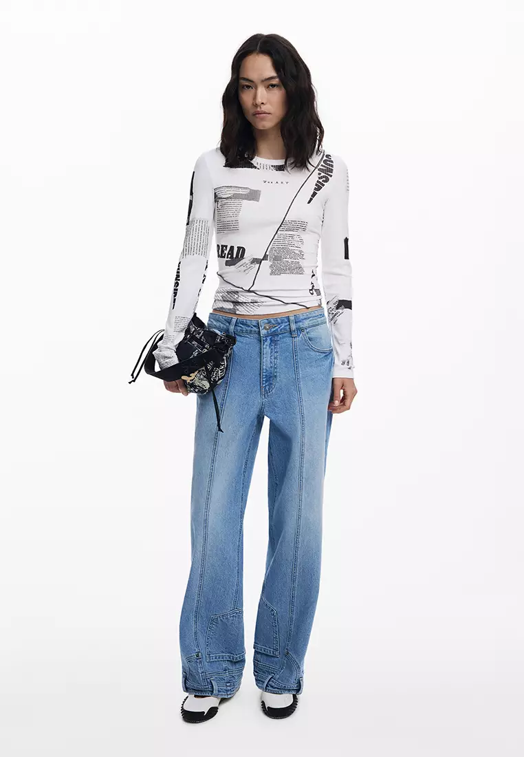 Ribbed newspaper T-shirt