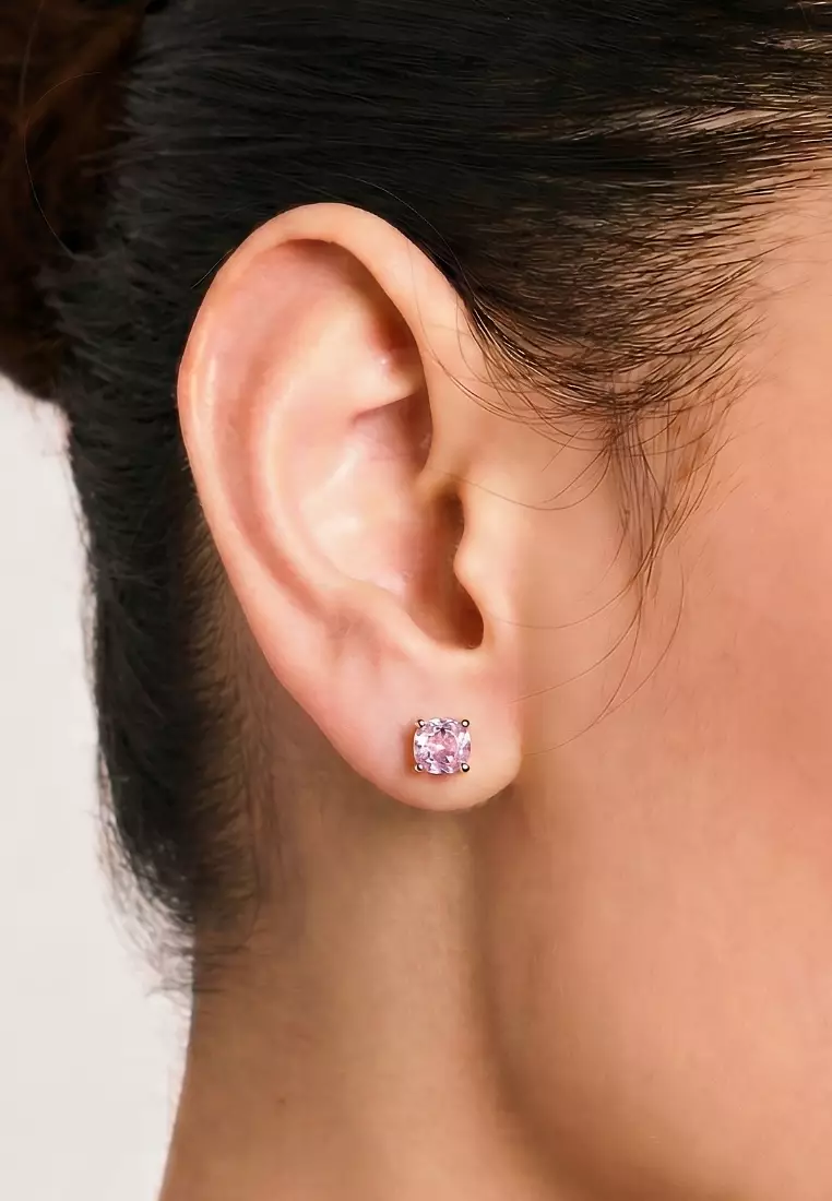 Roselle 玫瑰金粉色耳釘