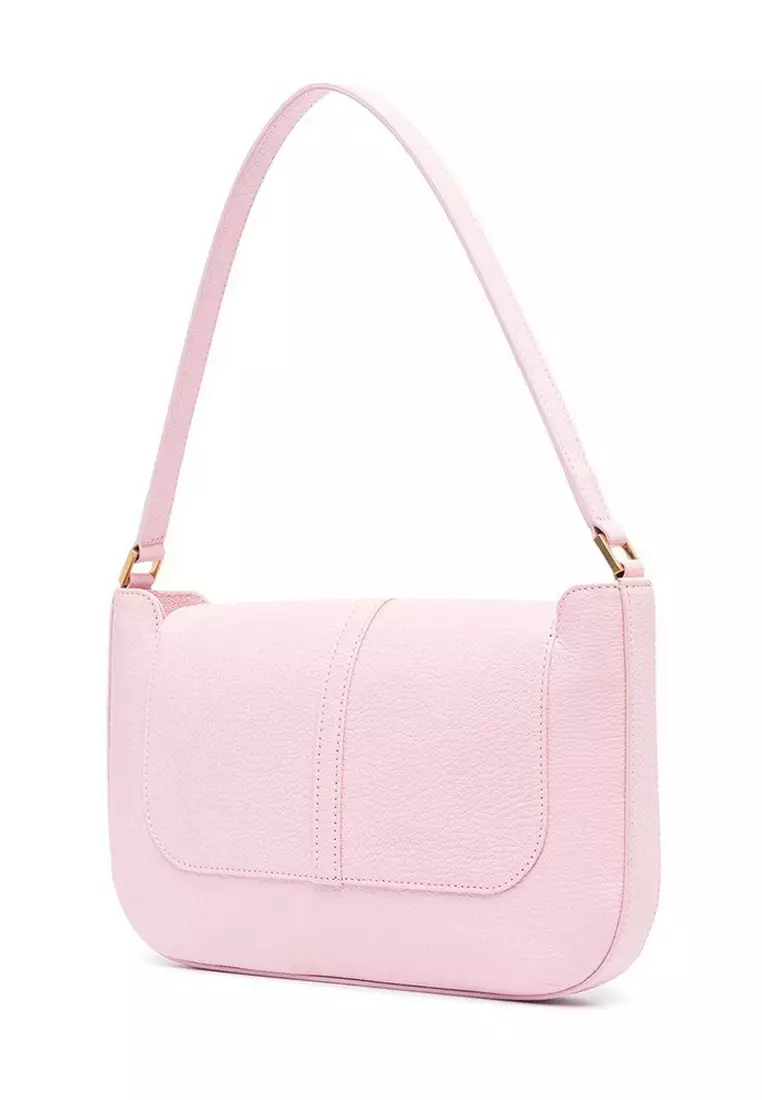 Miranda Grained Leather Shoulder Bag in Peony