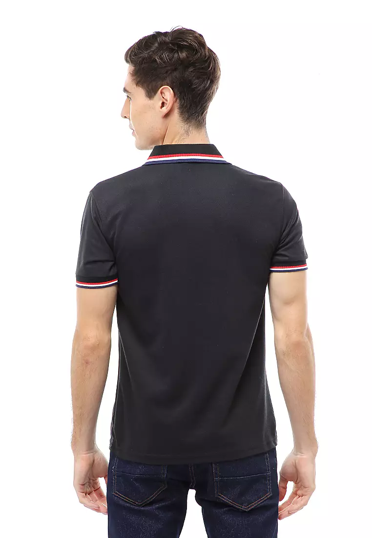 Jack Atasan Formal Kaos Polo Pria Short Sleeve Material Cotton ORIGINAL - Black
