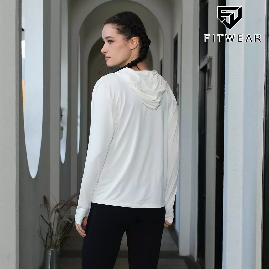 Fitwear Jaket / Jacket Olahraga Oversize Wanita TYLA DRYFIT POCKET - WHITE