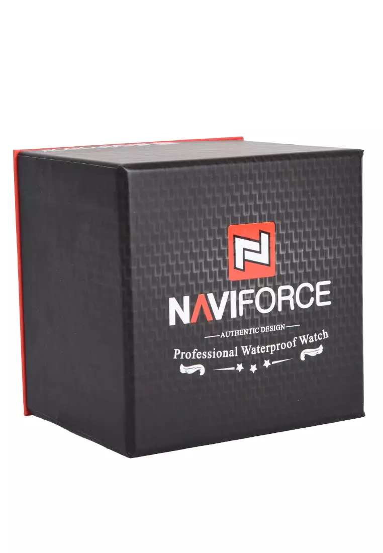 Jam Tangan Analog Digital Pria Naviforce NF9146 - Rosegold Black - Stainless Steel