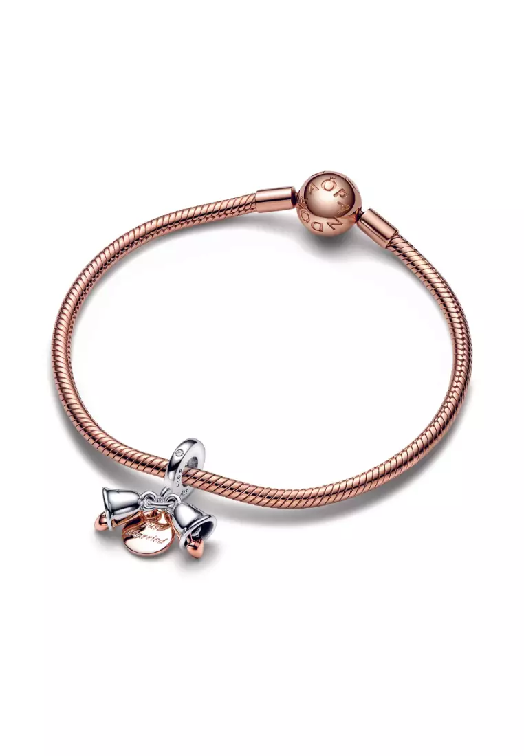 Two-tone Wedding Bells Double Dangle Charm