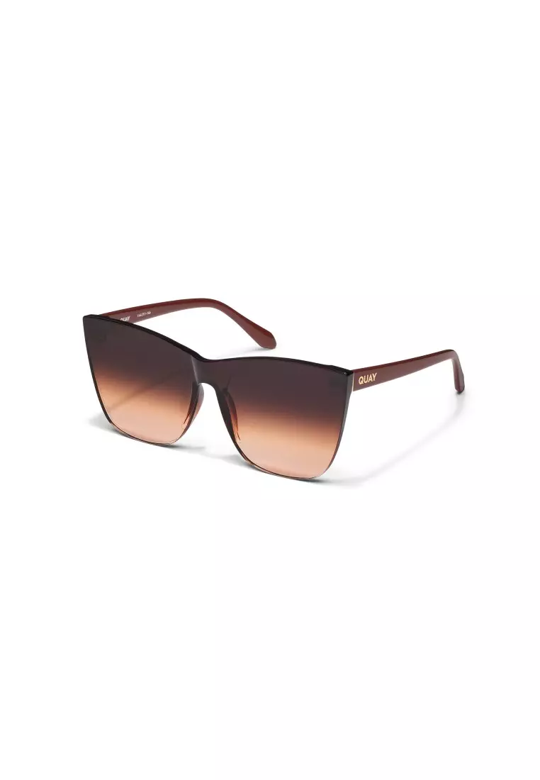QUAY Come Thru Sunglasses - Dahlia/Dark Brown Honey