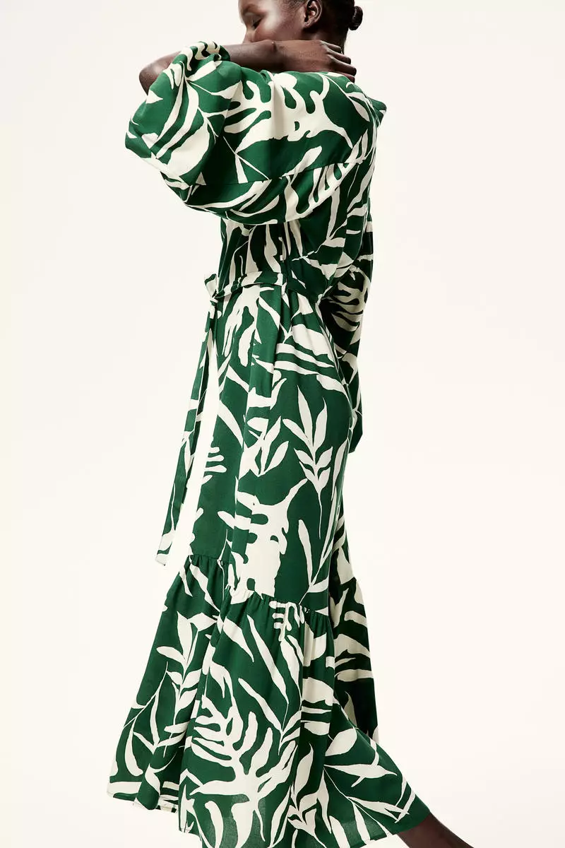 Balloon-sleeved maxi dress