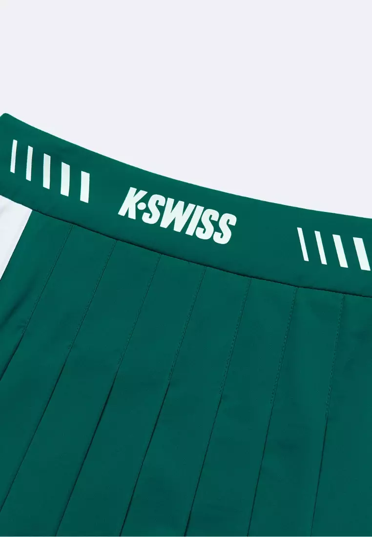 女裝 K-SWISS LOGO 拼色百褶網球短裙