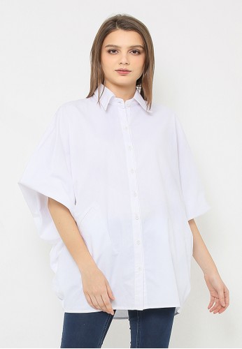 Bien white Dolman sleeve oversize shirt 70970AACD101D9GS_1