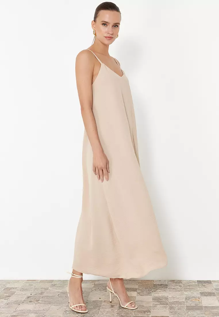 V-Neck Strappy Midi Dress