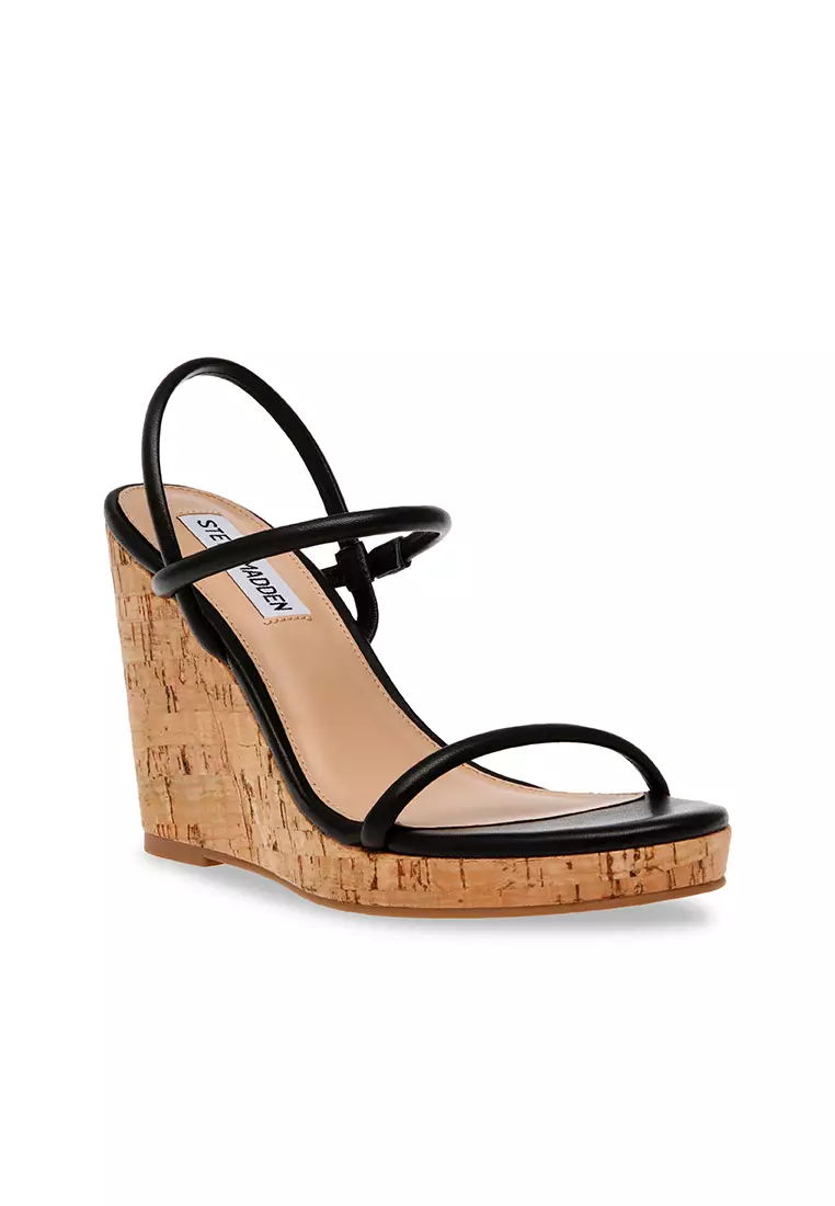 Steve madden hot sale black wedge sandals