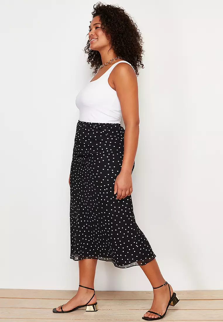 Plus Size Polka Dot Skirt