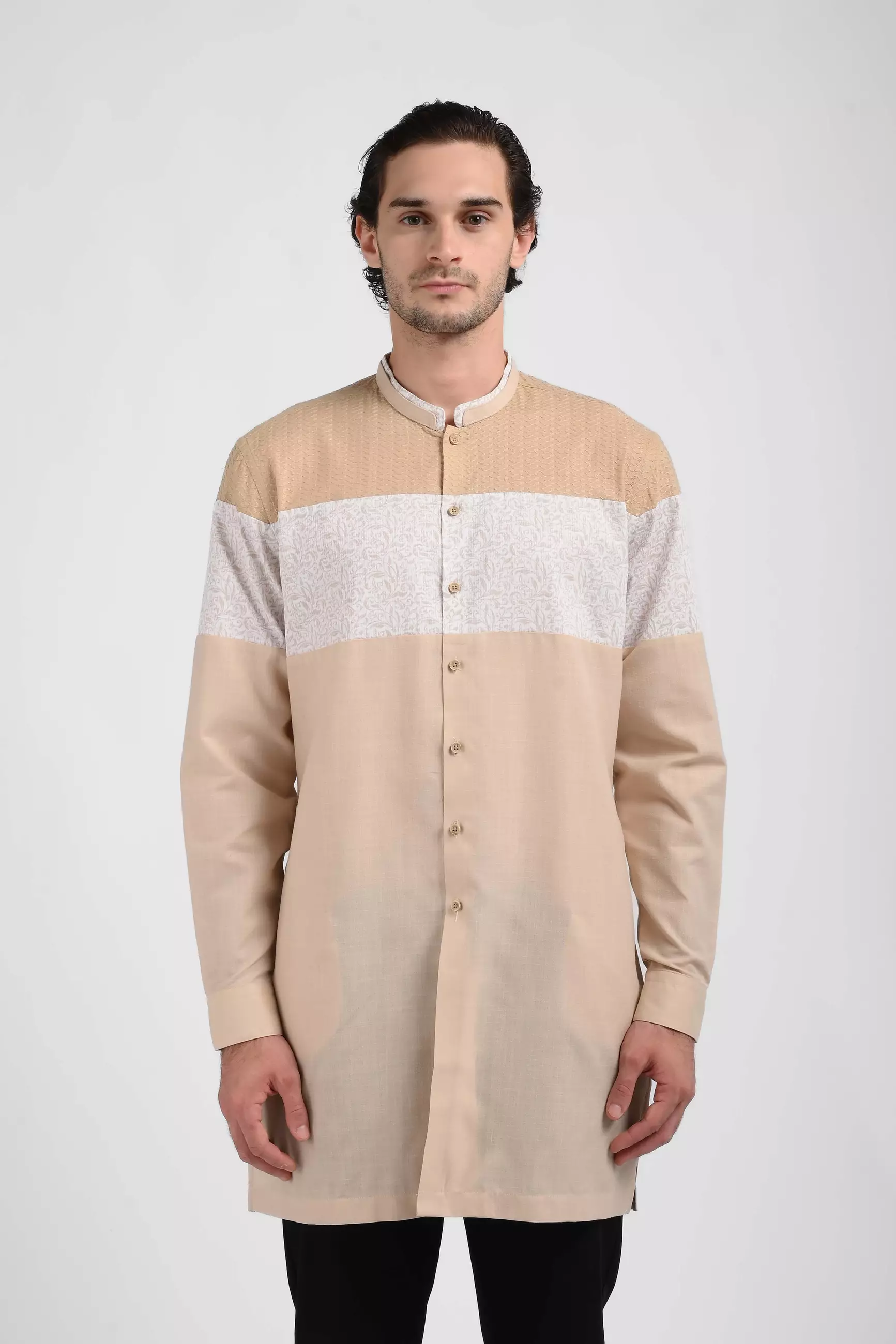 MANZONE Gamis Pria Lengan Panjang Pria FARIZ -  BEIGE Warna BEIGE