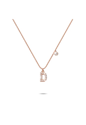 925 Signature gold 925 SIGNATURE Solid 925 Sterling Silver Initial Crystal Personalised Alphabet Letter Necklace Rose Gold Filled - D F8241AC4DFEA8EGS_1