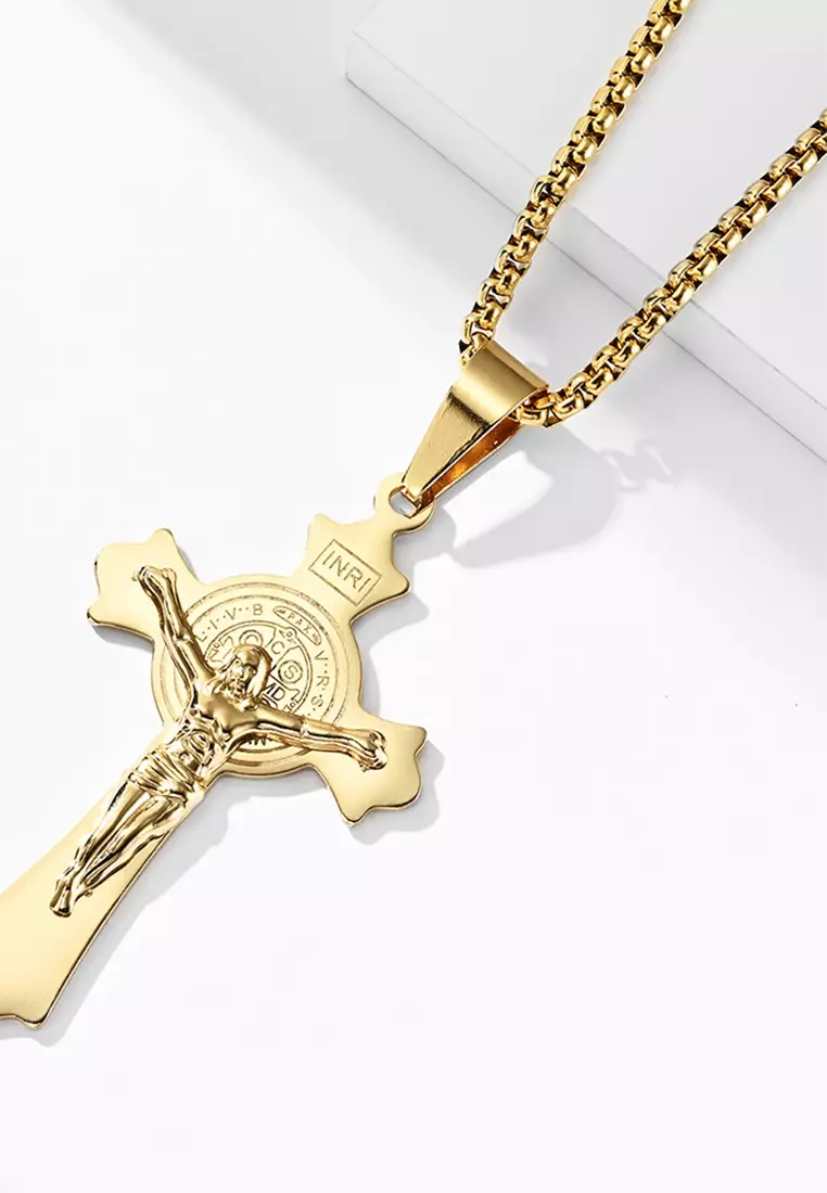 Gold chain hot sale jesus cross