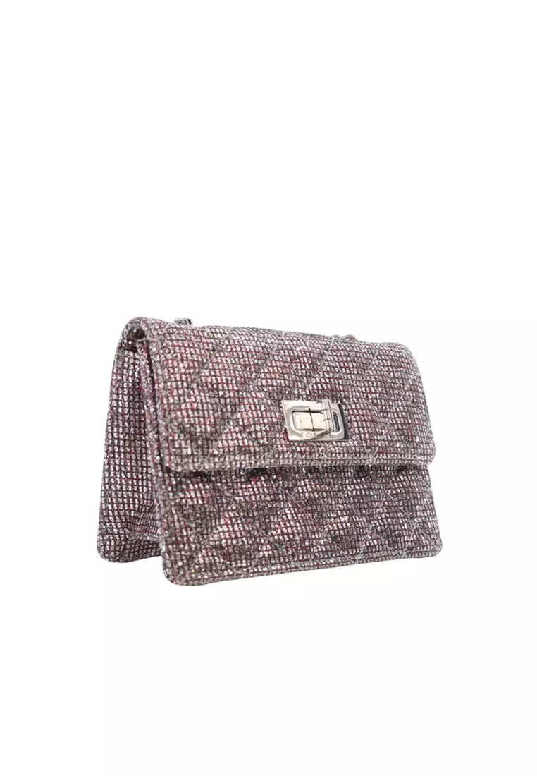 Pre-Loved Chanel Mini Glitter Canvas Reissue 2.55 Flap
