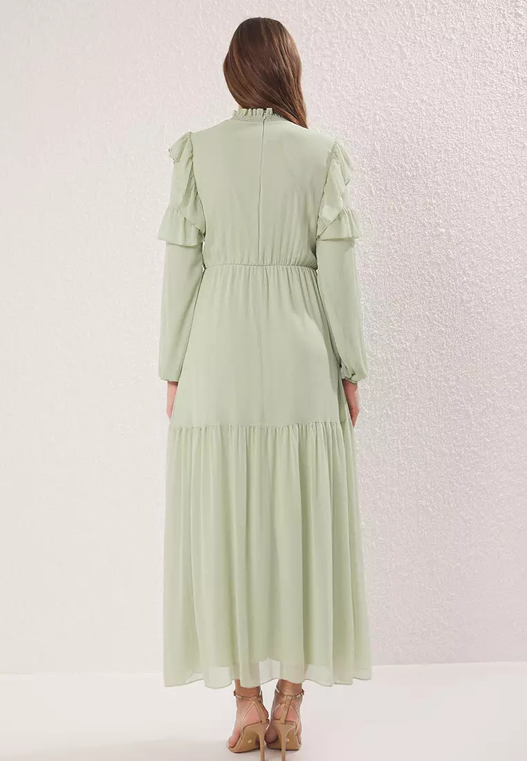 Mint Chiffon Lining Woven Dress Tctss25Eb00108