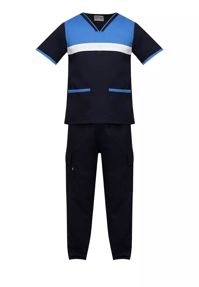 Buy INTAL GARMENTS Scrub Suits VNeck Design and Chest Line Piping