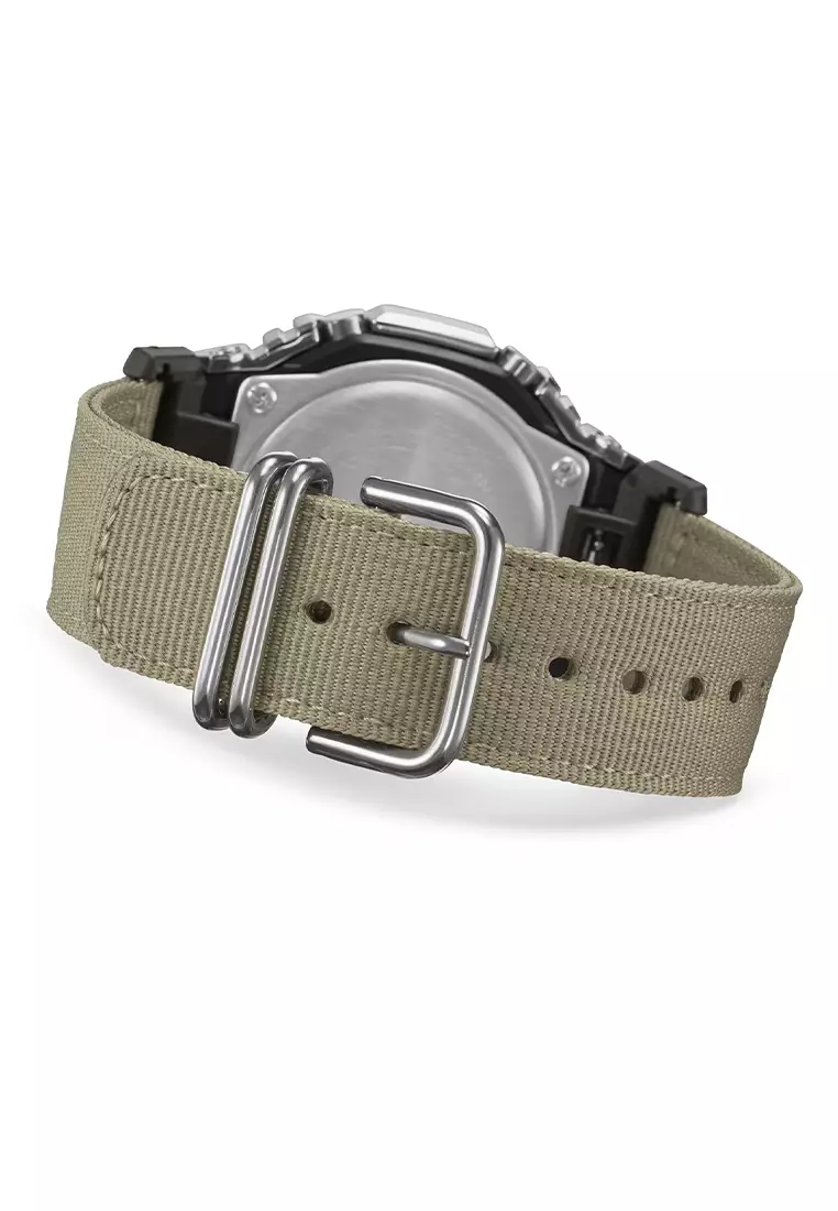 G-Shock - Jam Tangan Analog Digital Pria - Silver - Brown Nylon Strap - GM-2100C-5A