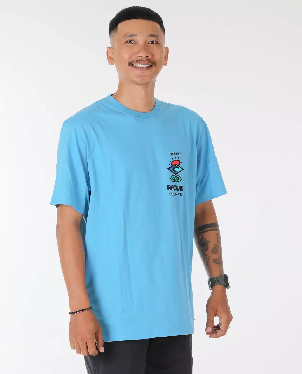 Rip Curl Men Bali Putu Surya Uluwatu Tee - Cendre Blue