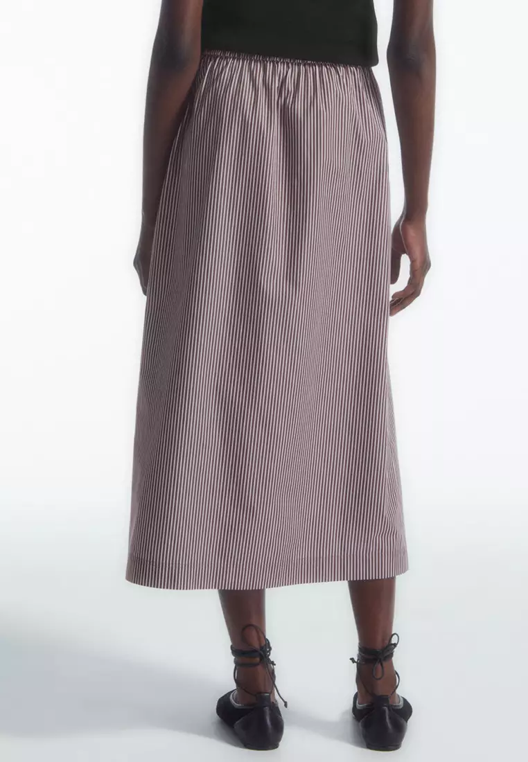 Pull On Drawstring A-Line Midi Skirts