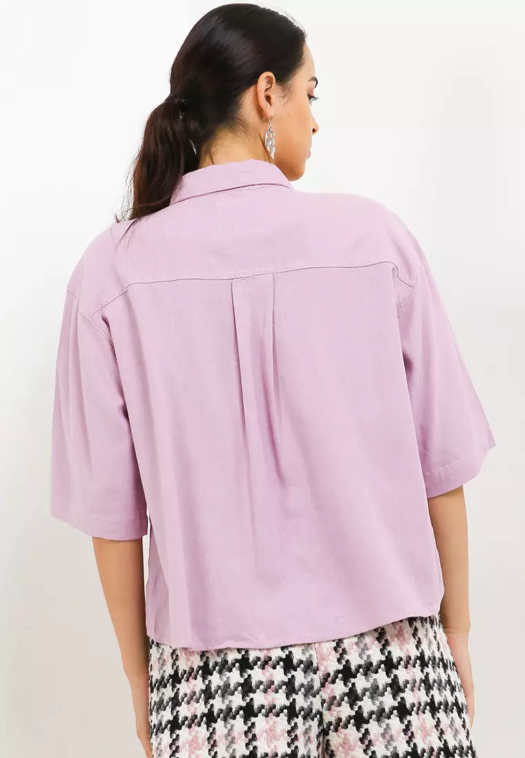 Kemeja Wanita Aurel Purple Pink