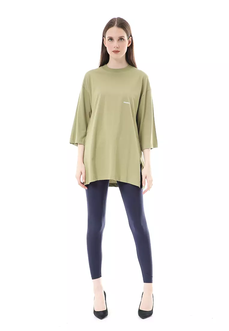 Wina Kaos Atasan Wanita Polos Basic Oversize - Sage Green
