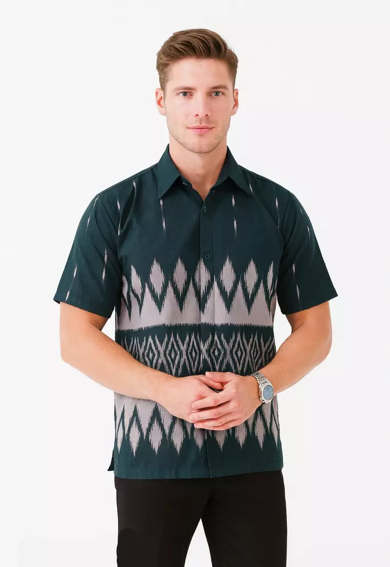 Sangkara Kemeja Batik Exclusive Premium Pria Casual Modern Lengan Pendek