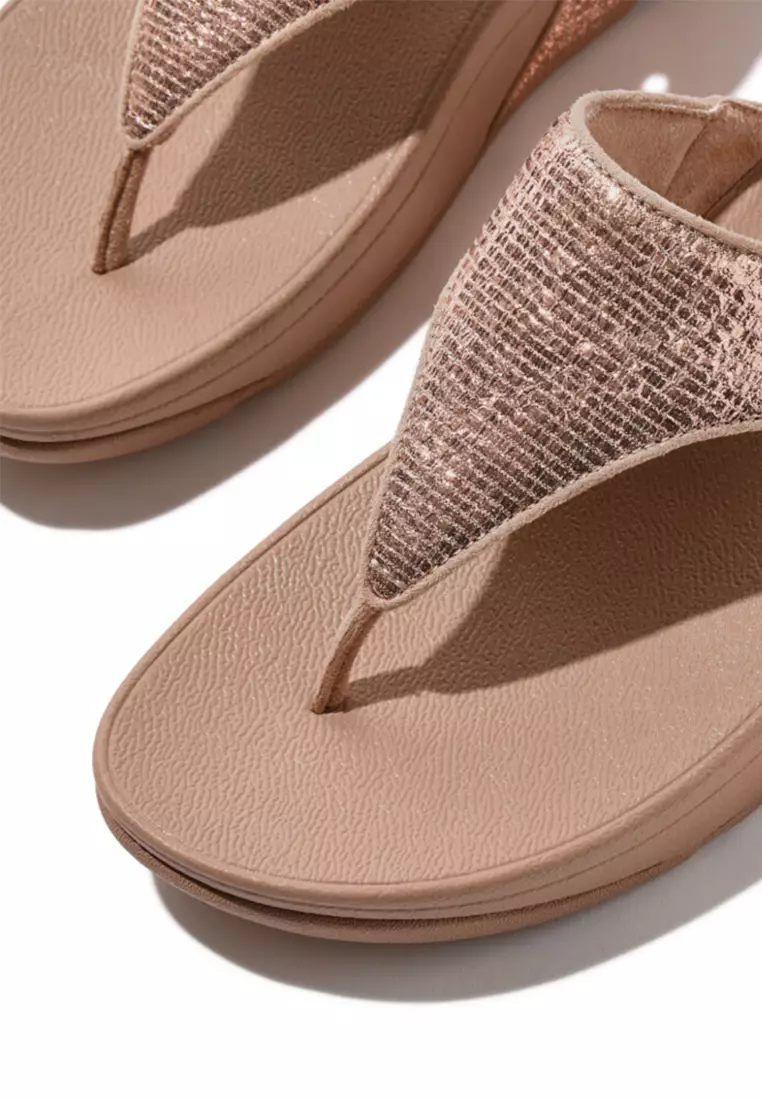 Lulu Crinkled-shimmer Toe-post Sandals