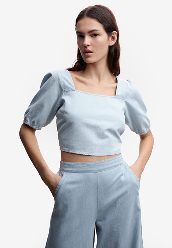 Ciaran Puff Sleeve Top - Cotton Seed | hervelvetvase (hvv.)