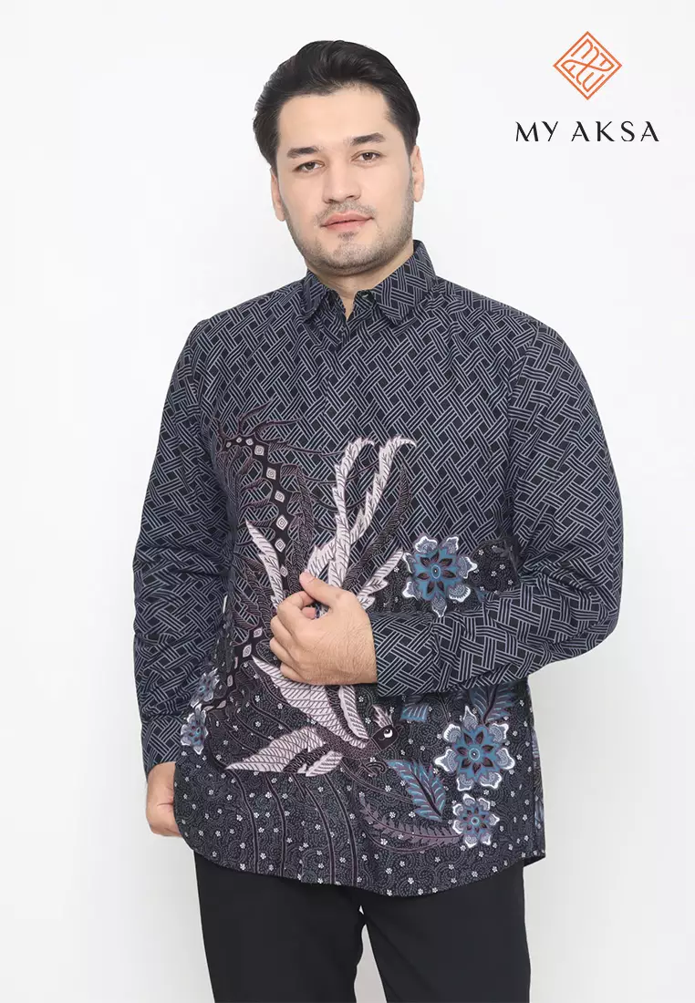 My Aksa Batik Pria Kemeja Panjang Furing Narve Nadya