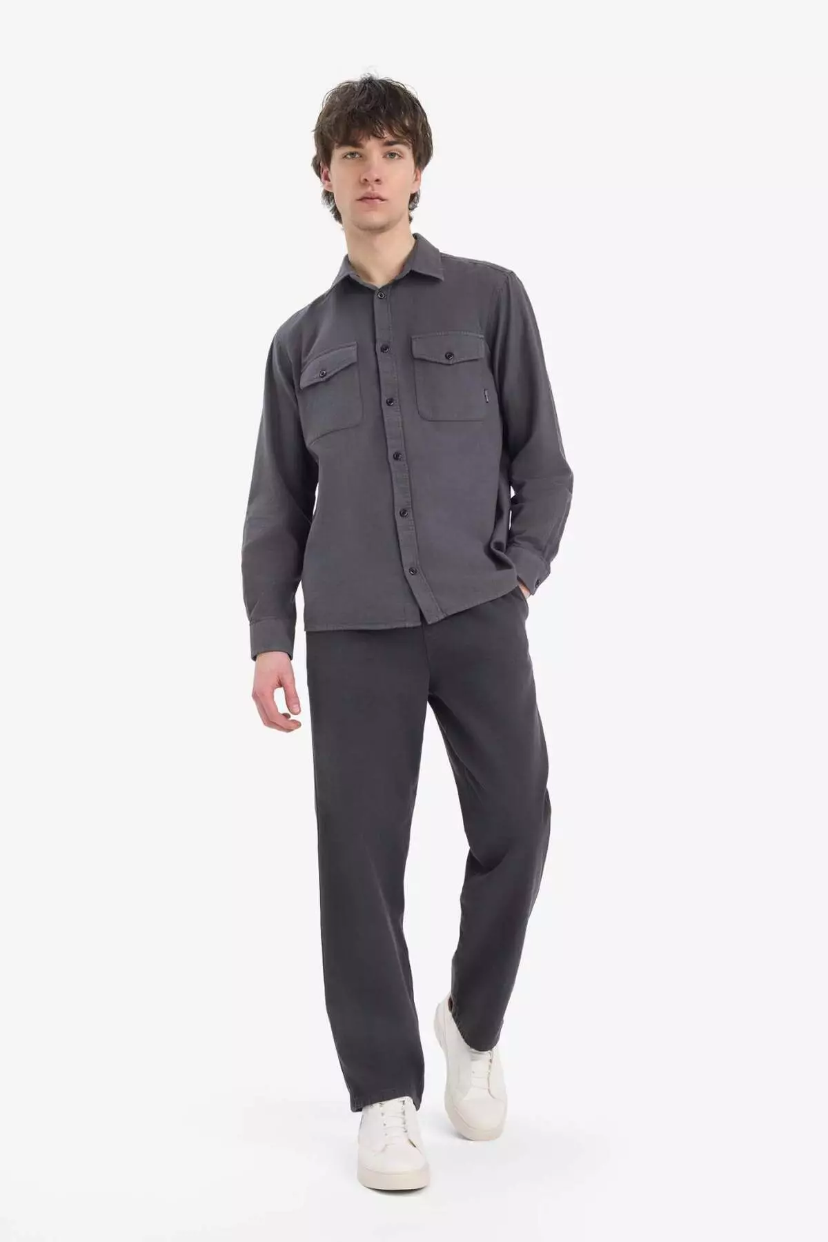 100% Cotton Loose Relaxed Fit Wide Leg Wide Leg Summer Linen Look Trousers D7285Ax25Sp