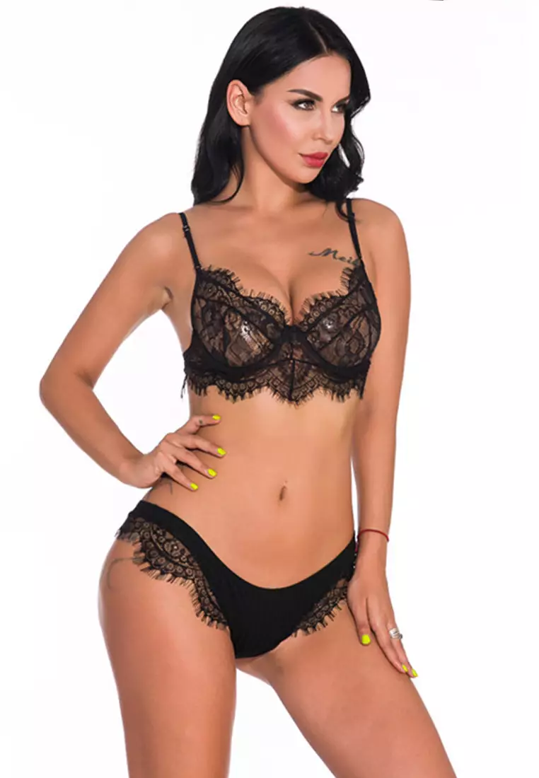 LYCKA LMM0151-Lady Two Piece Sexy Bra and Panty Lingerie Sets