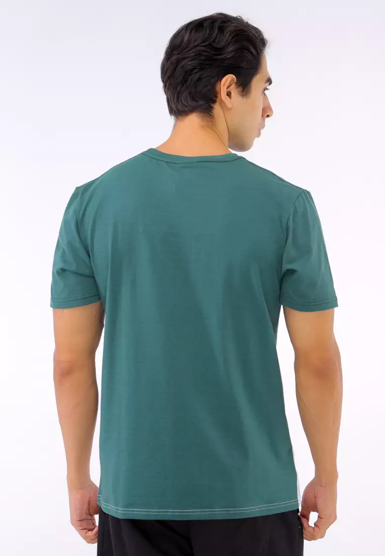 Round Neck Streaky Short Sleeves