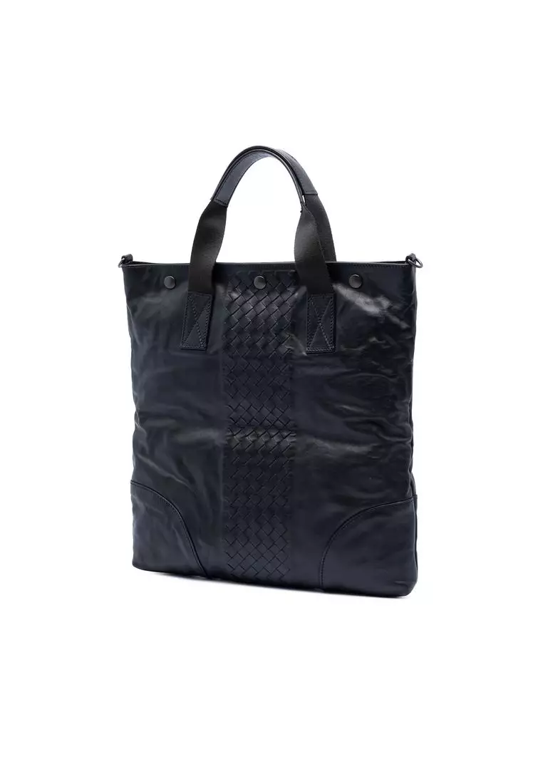 Pre-Loved Bottega Veneta Intrecciato Trimmed Nappa Convertible Tote