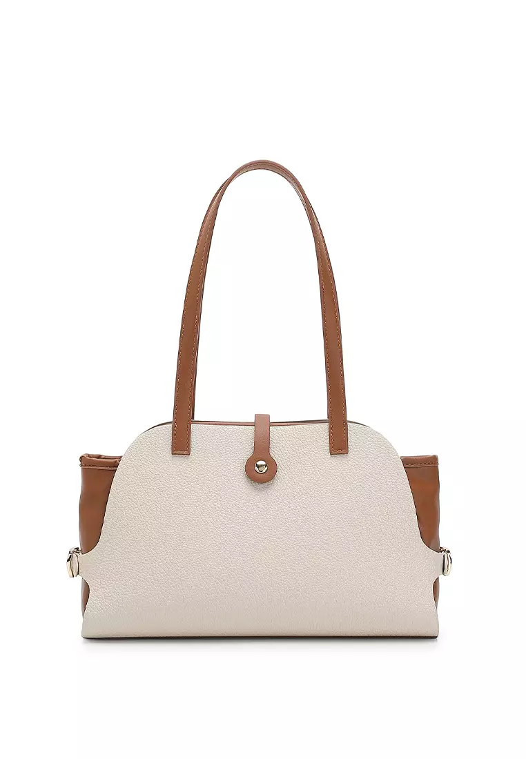 Women's Shoulder Bag / Top Handle Bag - Beige / Brown