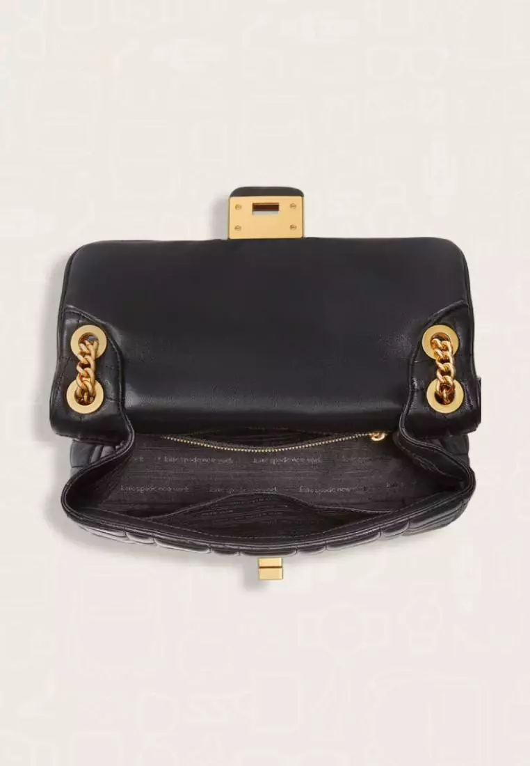 Kate Spade Evelyn Quilted Medium Convertible Shoulder Bag Black