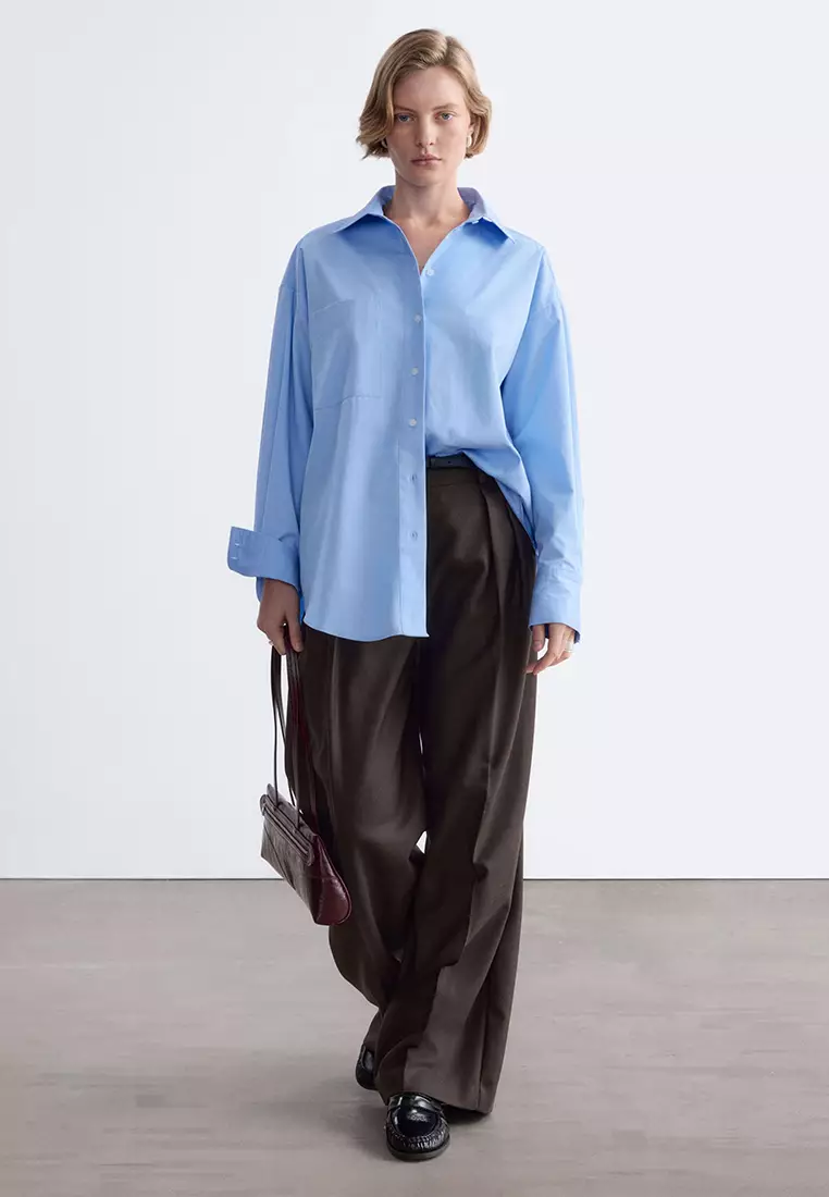 Wool-Blend Tailored Trousers