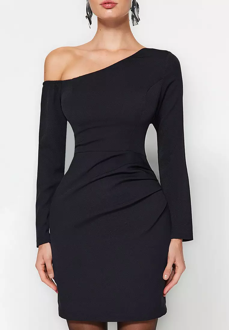 Fitted Long Sleeves Mini Dress