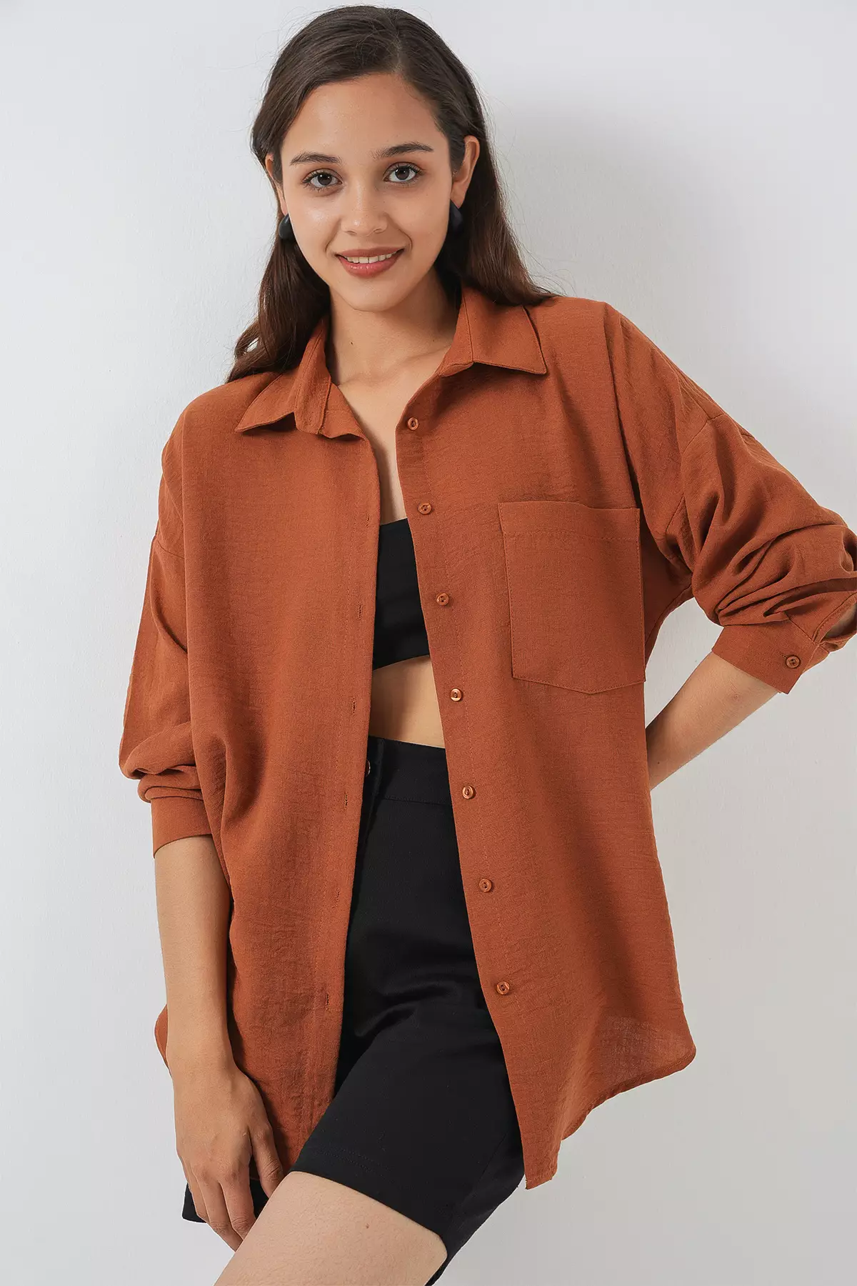 Pocket Oversized Woven Shirt