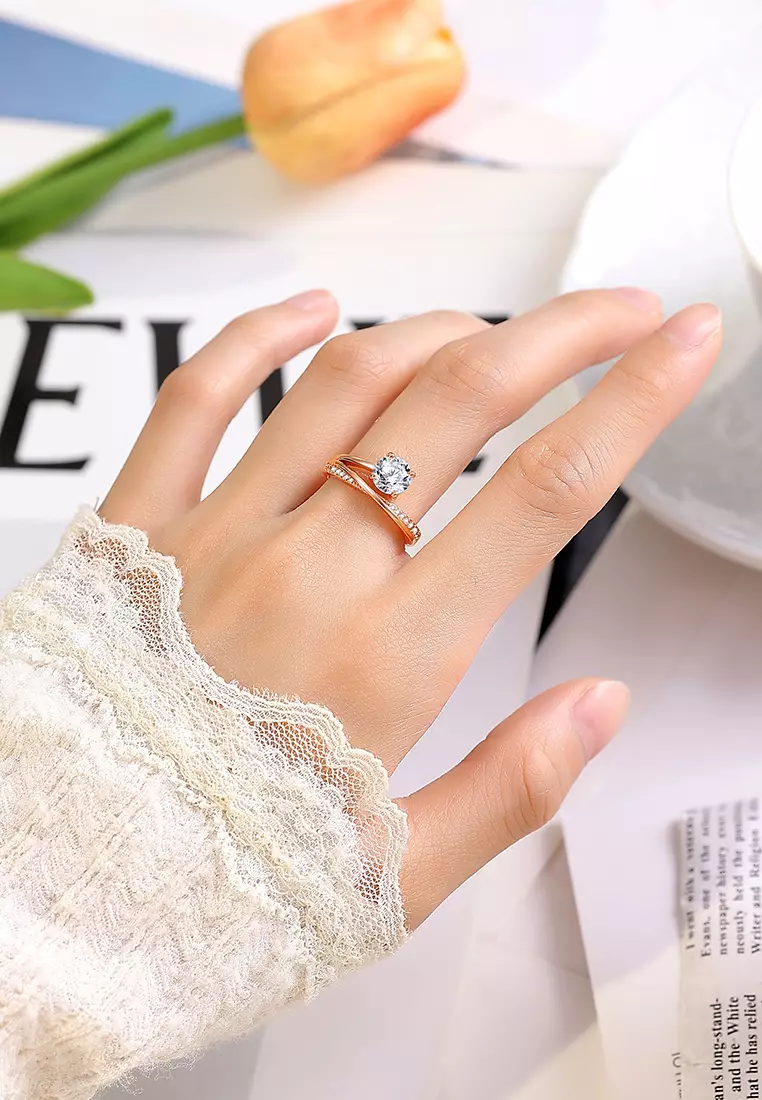 Cincin Wanita Titanium Original Berlian Perhiasan Fashion Korea Cincin Cewek Rings Kotak Indah