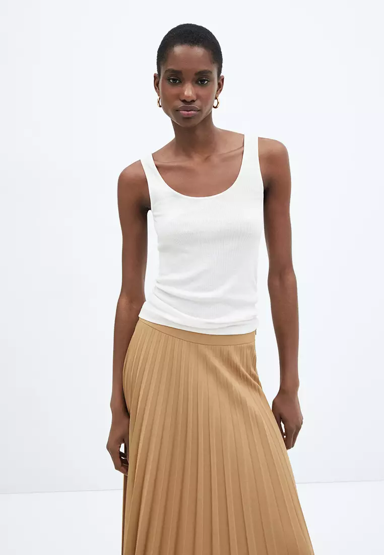 Pleated midi outlet skirt mango