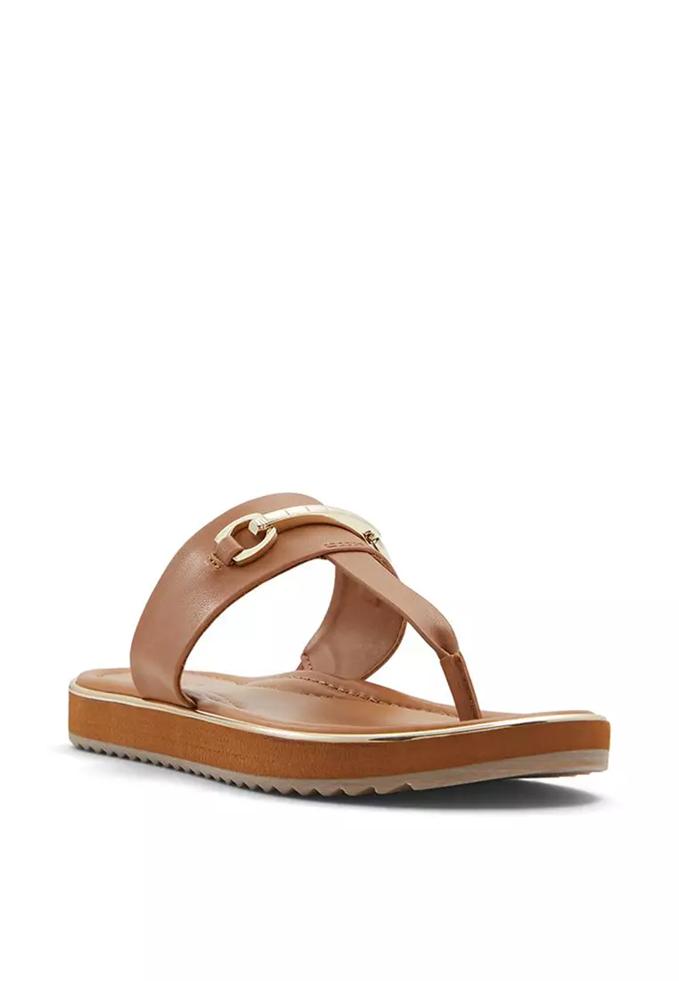 Aldo leather shop flip flops
