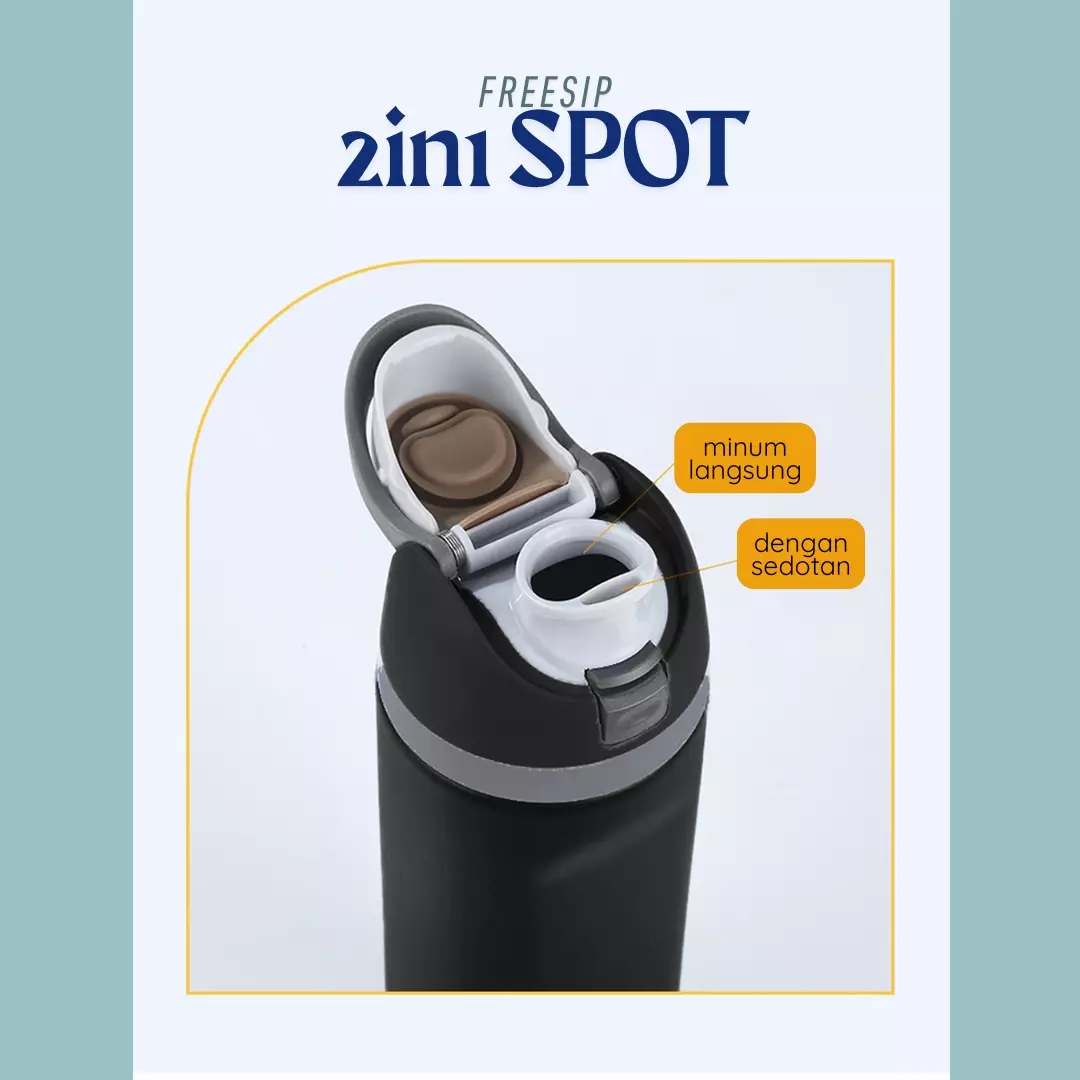 Wakakids Botol Minum Termos Stainless Steel Vacuum FreeSip Tumbler Premium dengan Pegangan 720ml K8060 Venhs Putih