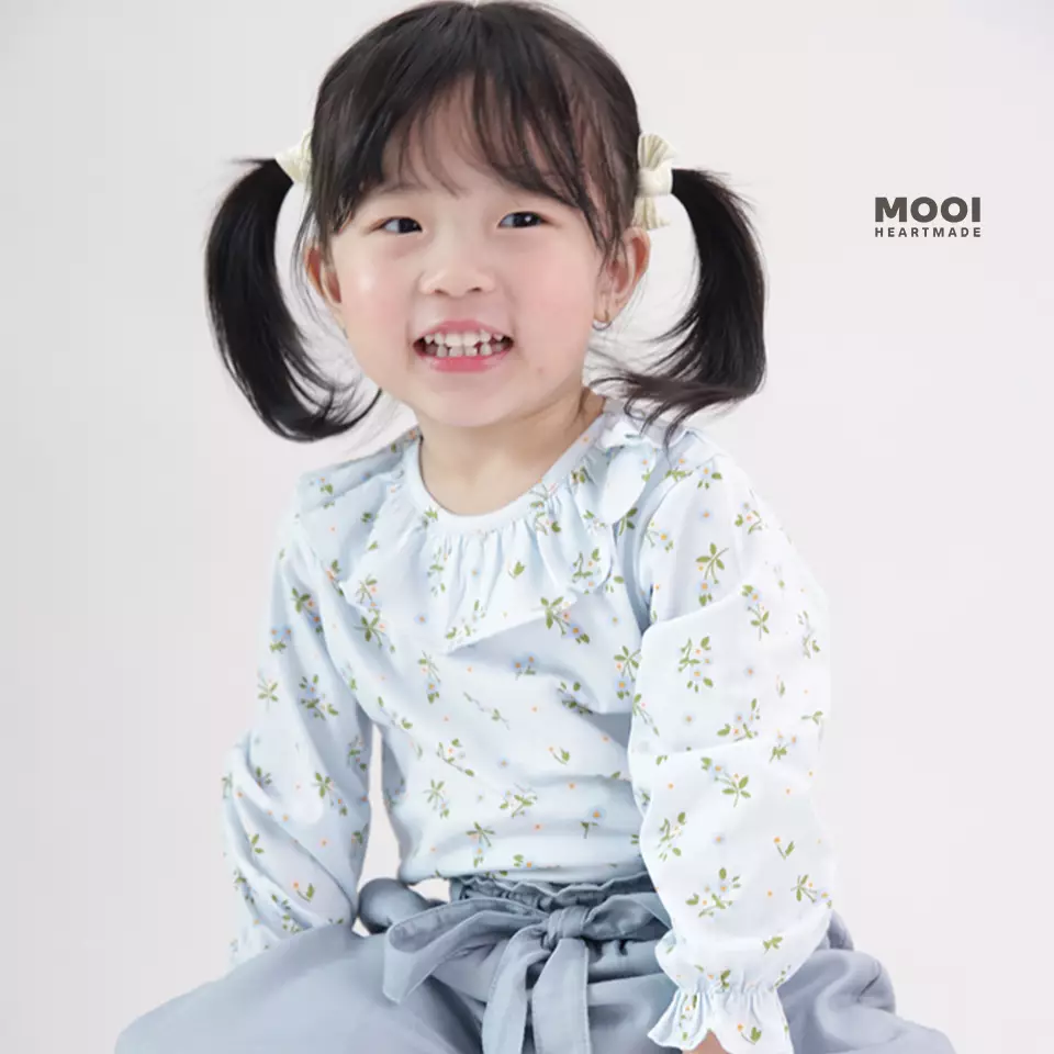 Mooi Atasan Anak Perempuan Erica Ruffle Top - Cream