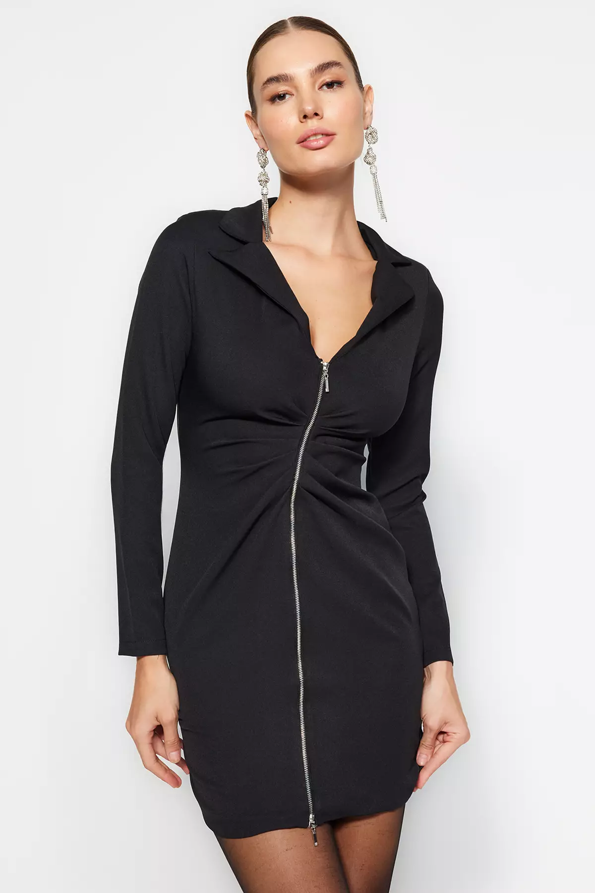 Black zip outlet up dress