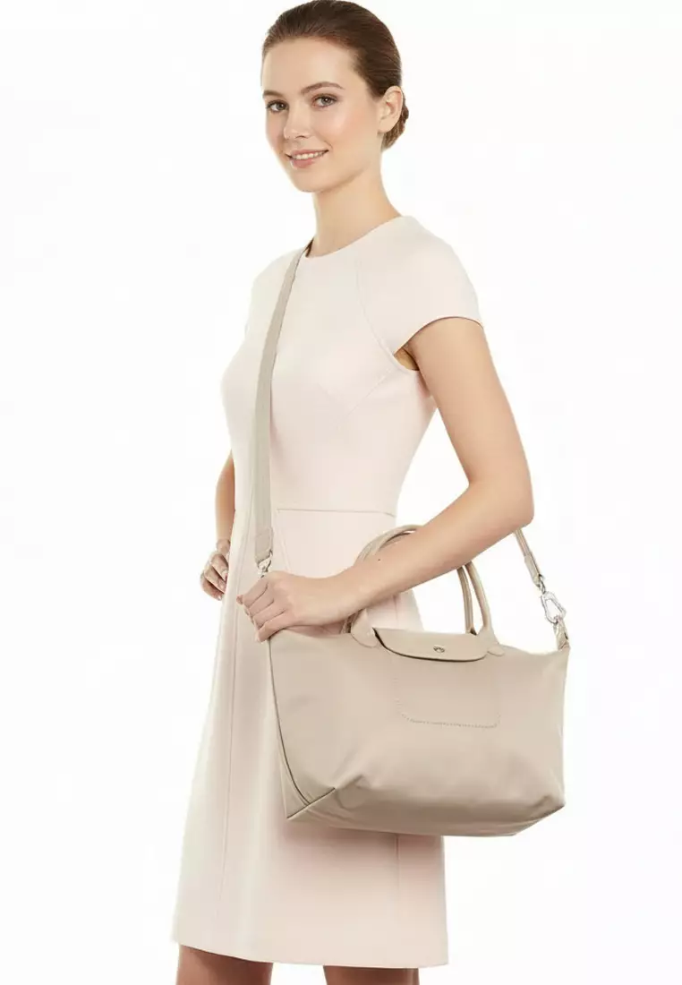 Le Pliage Neo Medium Top Handle Handbag - Cream Beige