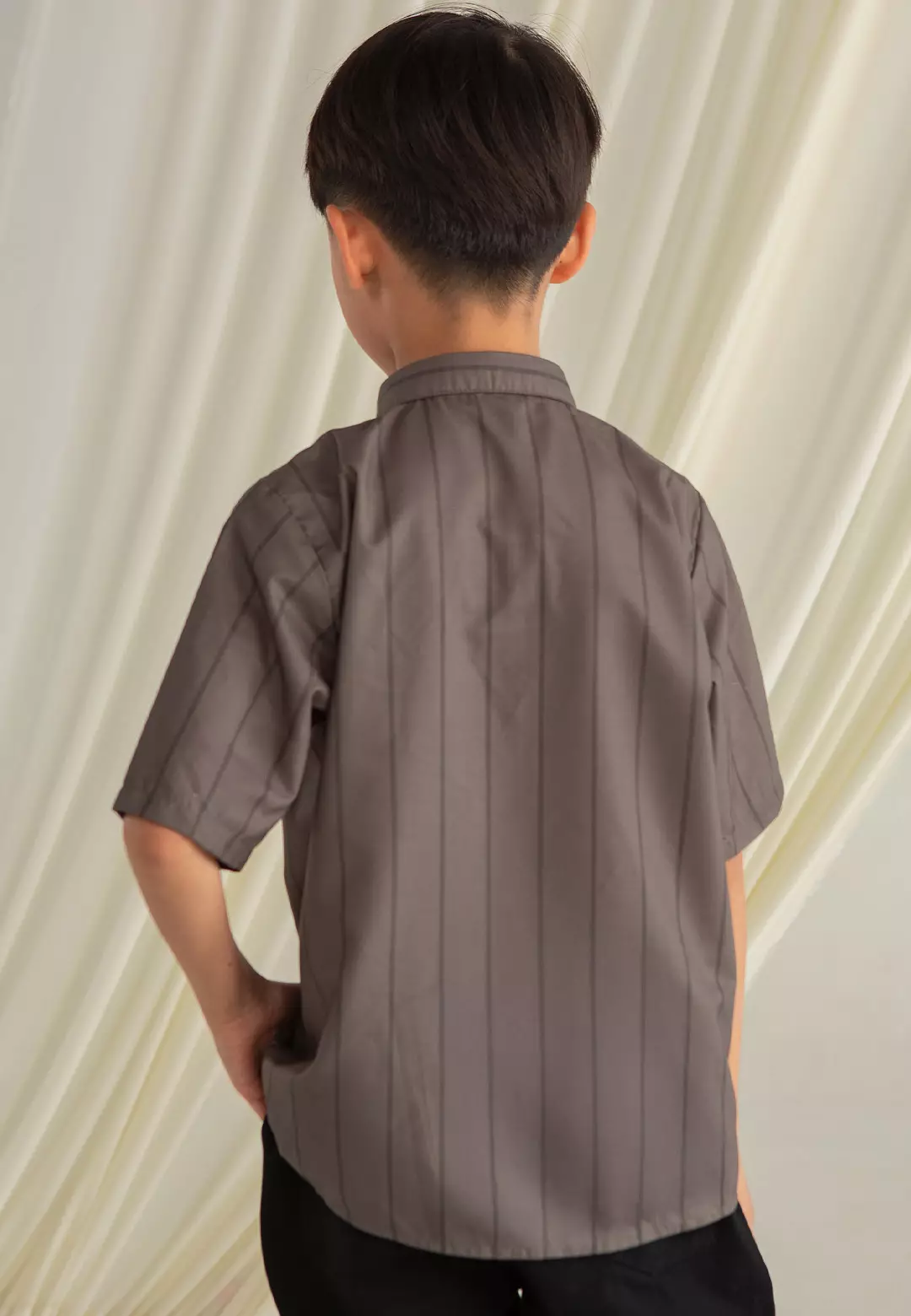 HijabChic Danish Koko Boy Olive Ash - Baju Koko Lebaran Motif Anak Laki-Laki