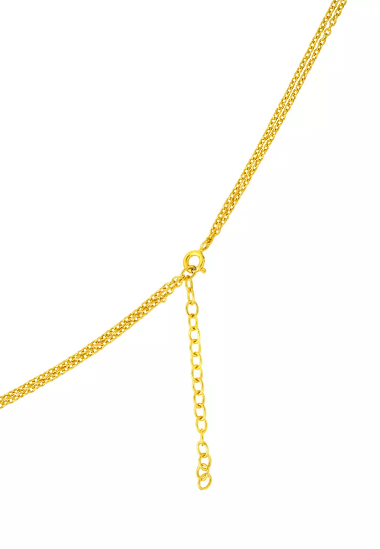 TOMEI Diamond Cut Collection Refined Oval Necklace, Yellow Gold 916