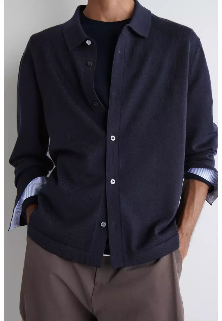 KNITTED MERINO WOOL SHIRT