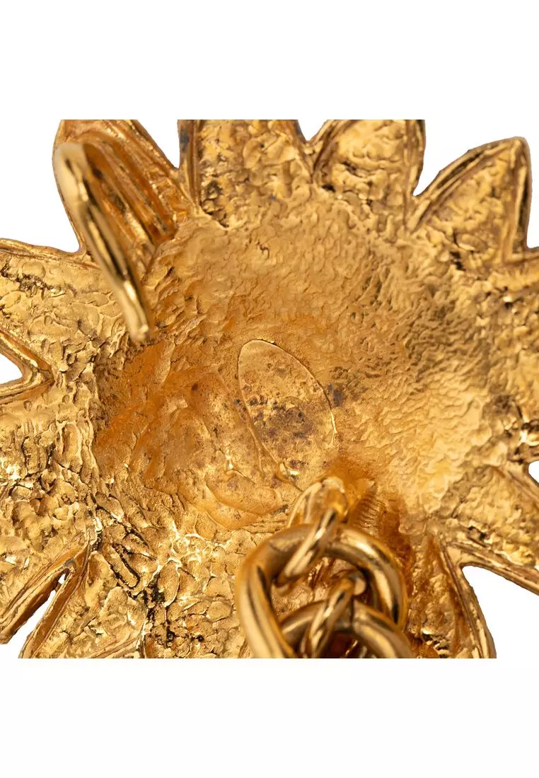 Pre-Loved Chanel Gold Plated Leo Lion Sun Medallion Charm Necklace
